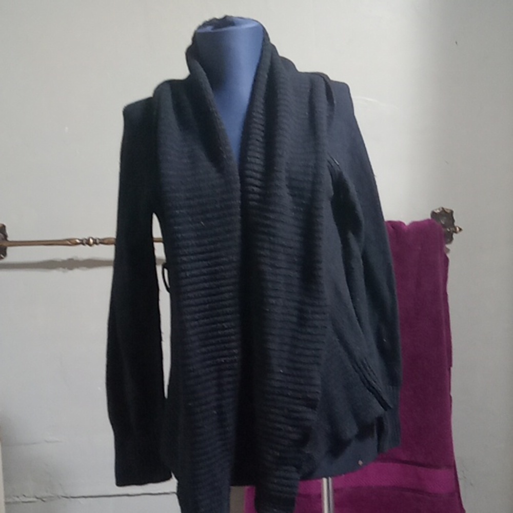 Open-front Cardigan Black